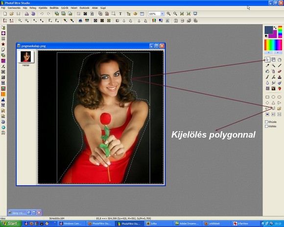 Kijells polygonnal bemutat kp a Photofiltre studio kpszerkeszt programban