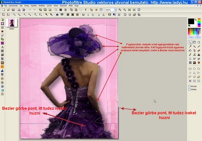 Photofiltre studio vektoros útvonal kijelölés  bemutató kép