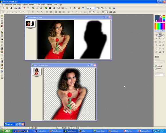 Maszk beillesztése bemutató kép, photofiltre studio tutorial